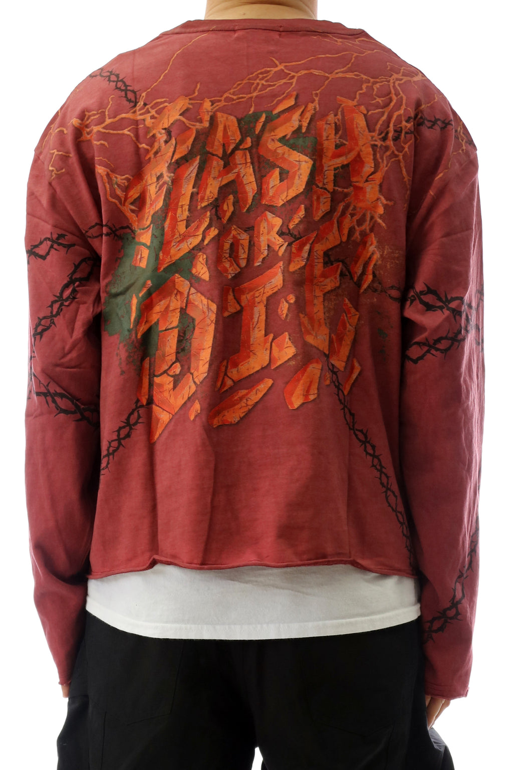 LAFONN S/N Jersey Long Sleeve Crop Top Tee