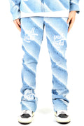 DUSTY Men's premium jacquard pattern slim fit denim pant.